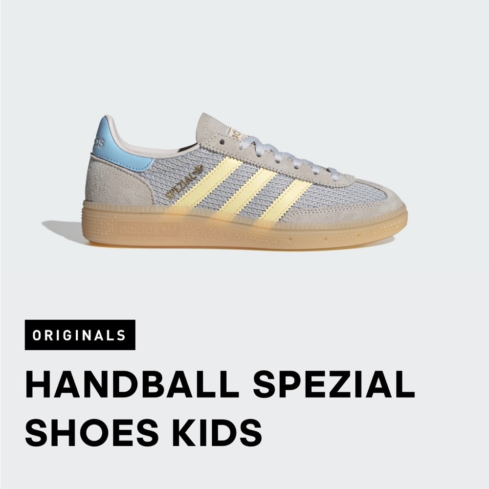 adidas beige sneakers with yellow stripes and light blue heel - Picture 7 of 7
